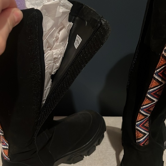 FARM Rio Suede Embroidered Tall Boots - Picture 6 of 7